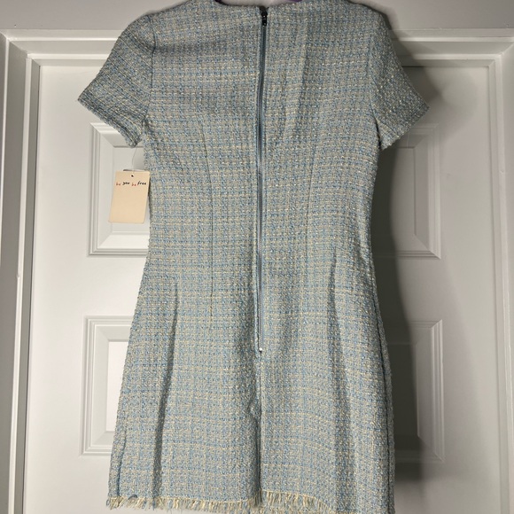BeBop Light Blue Tweed Mini Dress - Picture 5 of 5